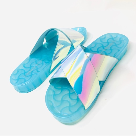 SIZE 8 HOLOGRAPHIC SANDALS - Picture 5 of 8